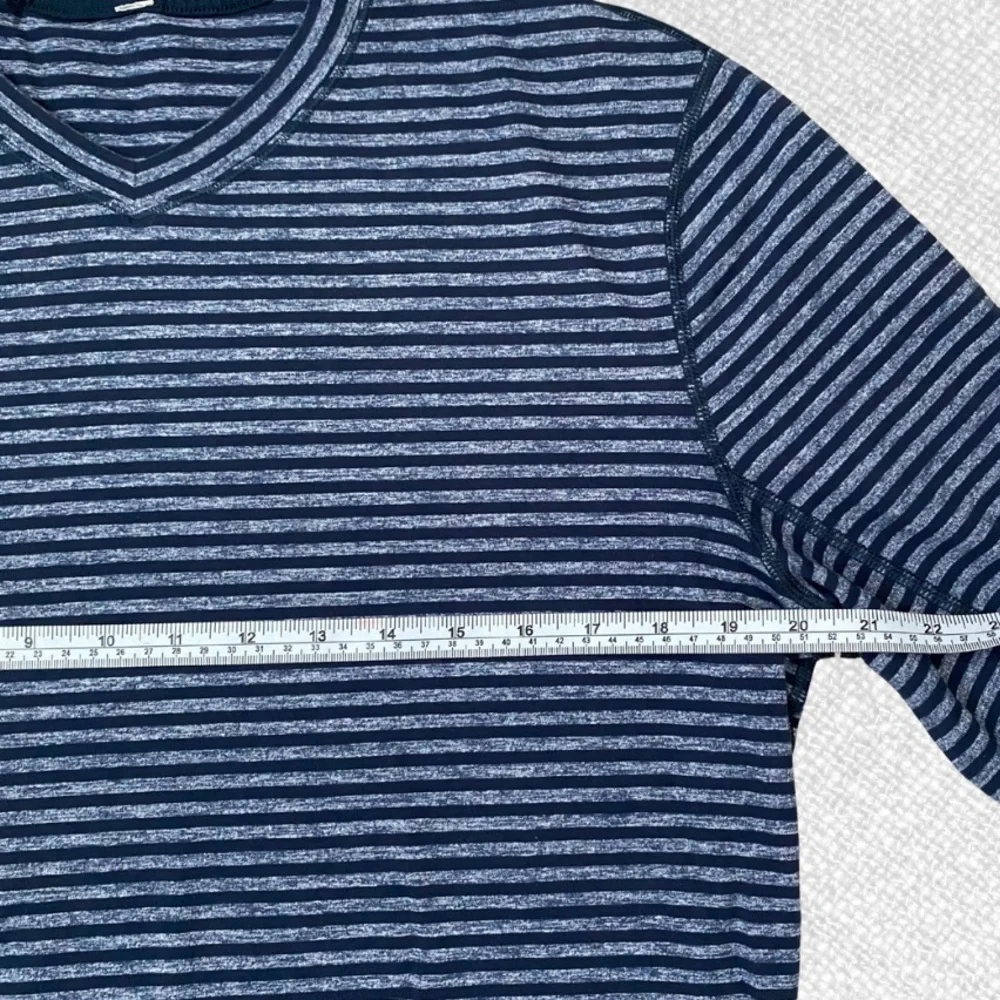 Lululemon Speed Long Sleeve Classic Stripe Heathered Black Iris Blue Size L - Picture 8 of 10